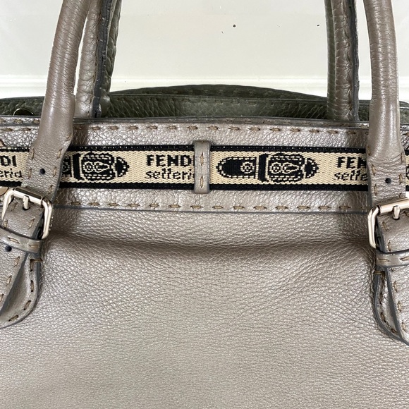 Fendi Pewter Villa Borghese Selleria Leather Bag - Picture 3 of 15